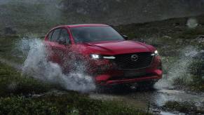 The 2023 Mazda CX-60 off-roading in water