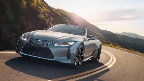 2024 Lexus LC 500 convertible driving on the road