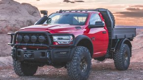 AEV Prospector XL Tray Bed parked at sunset