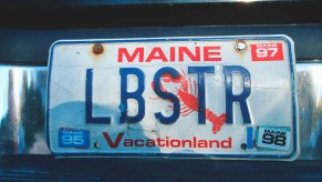 A vanity "LBSTR" Maine license plate.