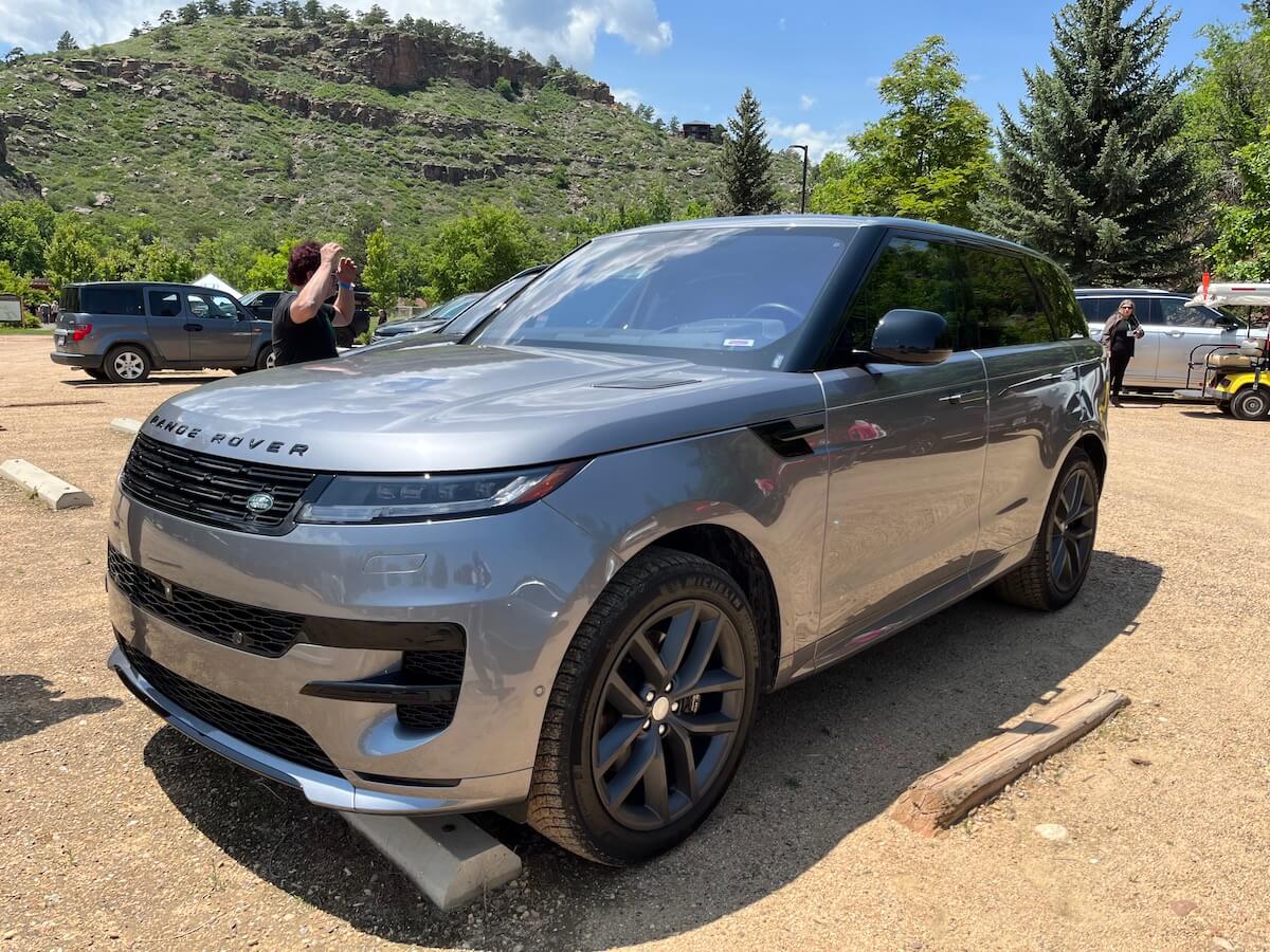 A front corner view of the 2023 Range Rover Sport