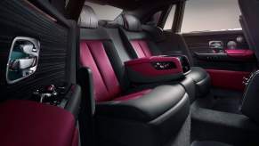 The back seat of a Rolls-Royce Phantom Series II luxury car