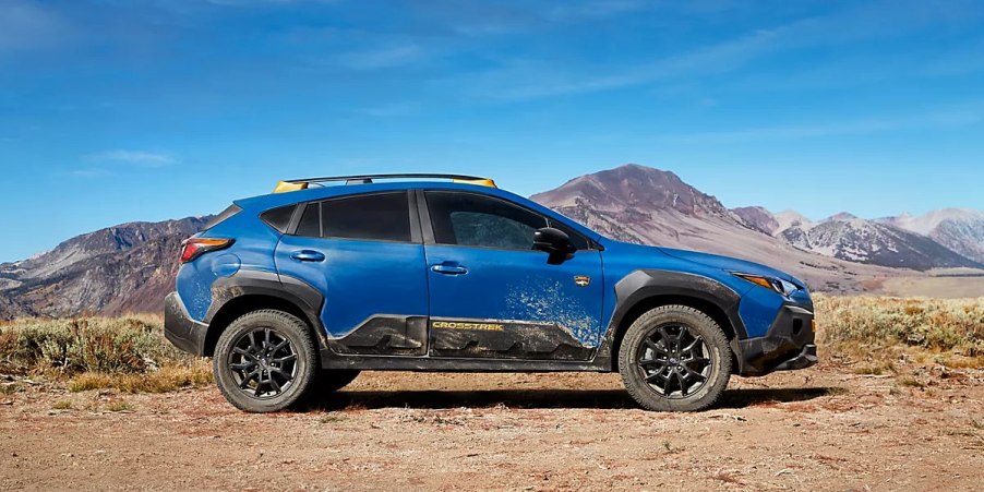 A blue 2024 Subaru Crosstrek Wilderness.