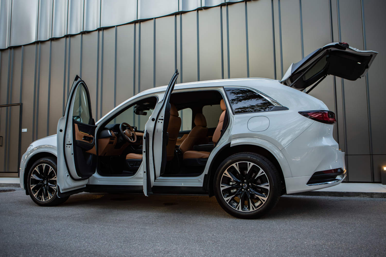 Open doors on the 2024 Mazda CX-90