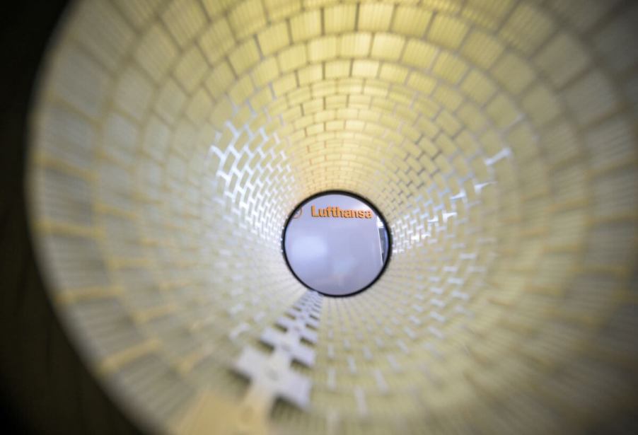 A HEPA (High Efficiency Particulate Air) filter displayed at an airport during the coronavirus (COVID-19) pandemic