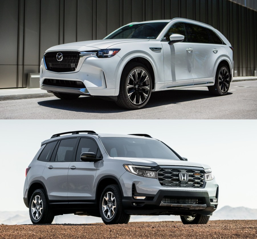 The new 2024 Mazda CX-90 and the 2023 Honda Passport