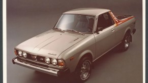 Promotional photo of a 1978 Subaru BRAT