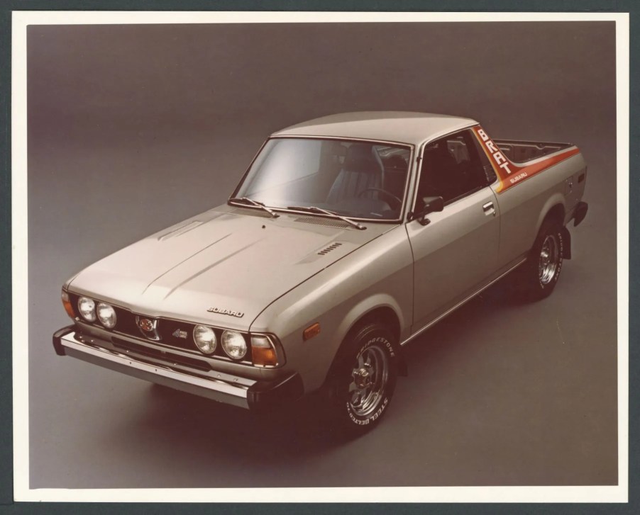 Promotional photo of a 1978 Subaru BRAT