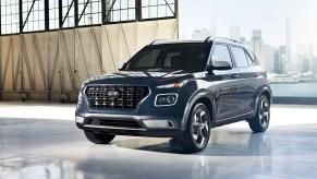 2023 Hyundai Venue sub-compact SUV in warehouse setting