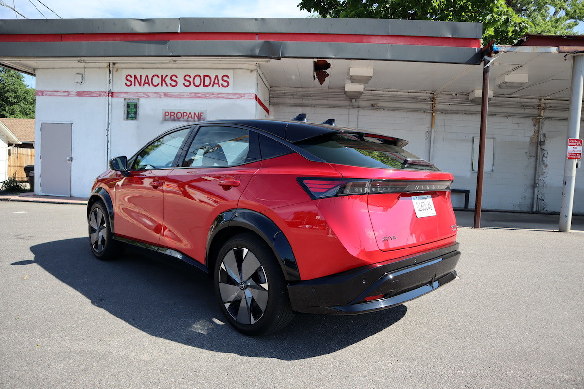 A rear view of the 2023 Nissan Ariya