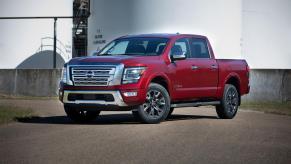 A 2023 Nissan Titan XD on display.