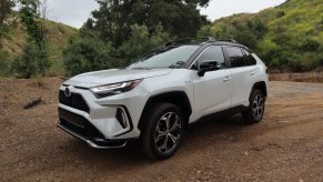 2023 Toyota RAV4 Prime parked in the dirt