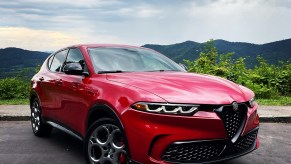 The 2024 Alfa Romeo Tonale parked infront of a scenic view