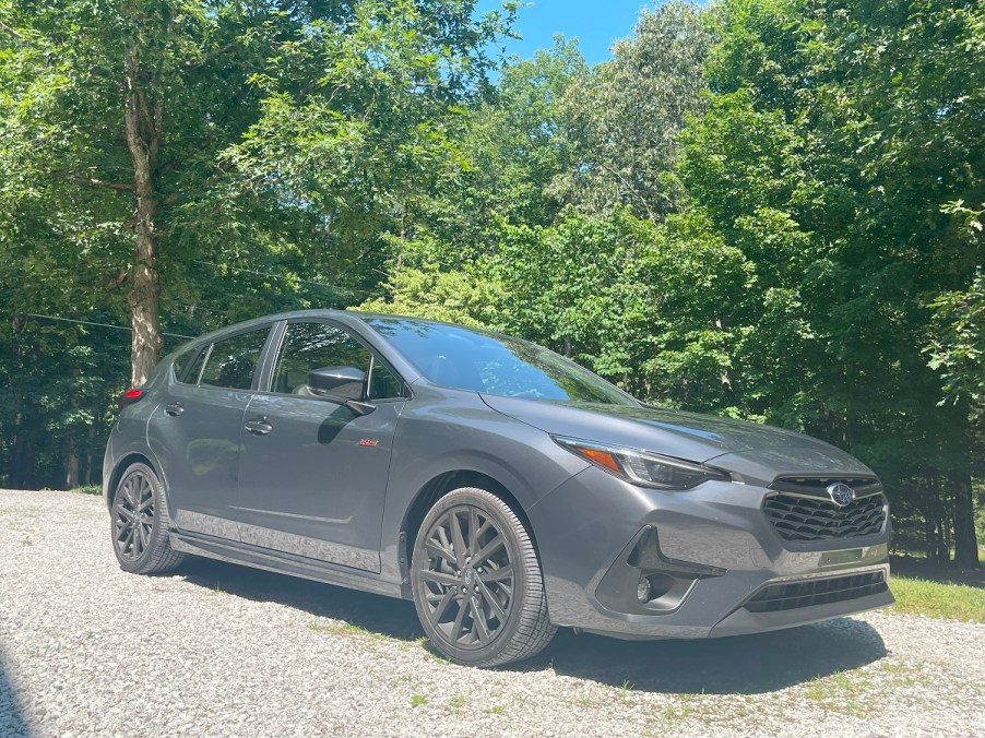 The 2024 Subaru Impreza RS on a gravel roadk