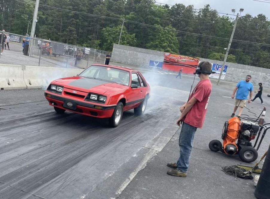 Atco Dragway in South Jersey Mustang staging