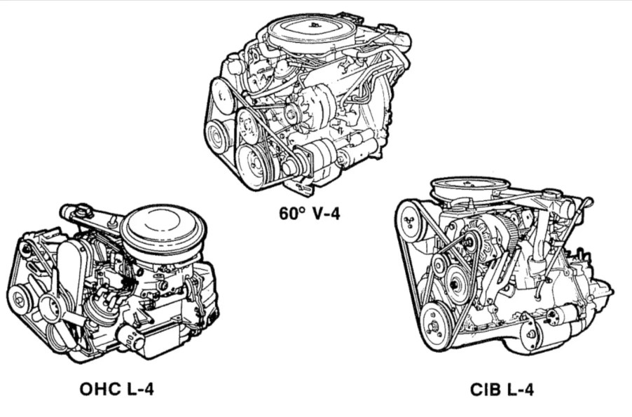 Diagram from a GM patent with a picture of a V4 engine.