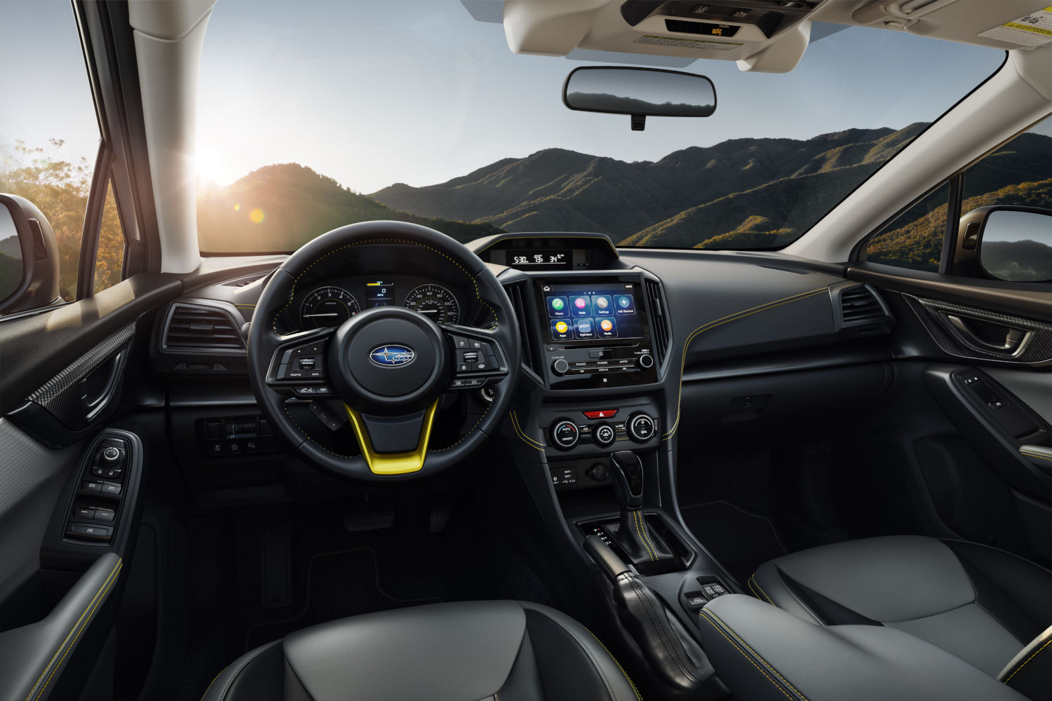 Inside the Subaru Crosstrek without the manual transmission