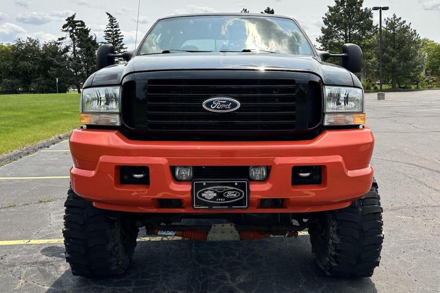 The instrument cluster of a 2004 Ford F-250 Super Duty with the 6.0-liter Power Stroke diesel engine.