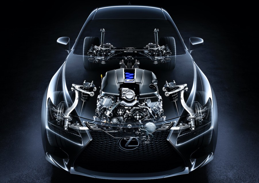 2015 Lexus RC F engine transparent cutaway