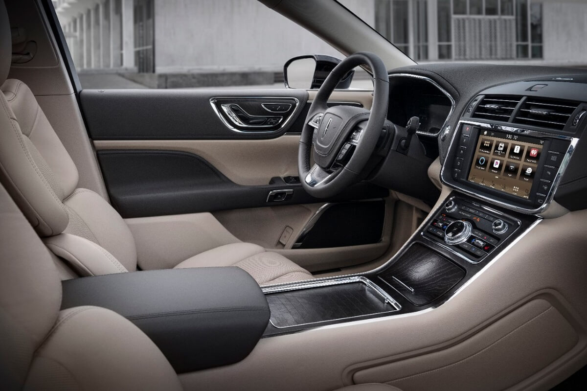 A Lincoln Continental shows off its interior.