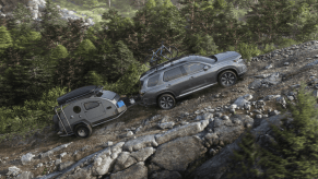 2023 Honda Pilot towing camper going uphill