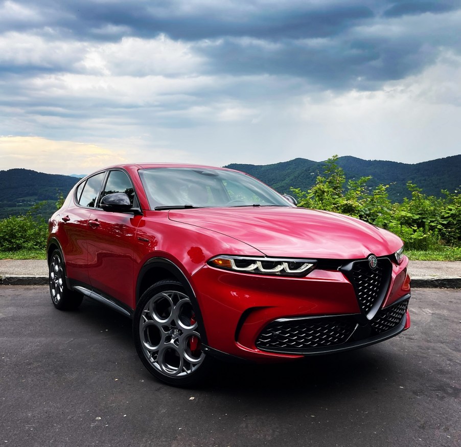 The 2024 Alfa Romeo Tonale parked on a gloomy day