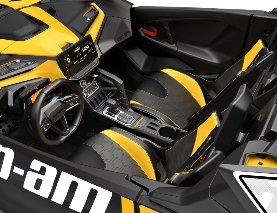 The 2024 Cam-Am Maverick R interior and dash