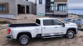 White 2024 Chevrolet Silverado 3500 HD at construction site