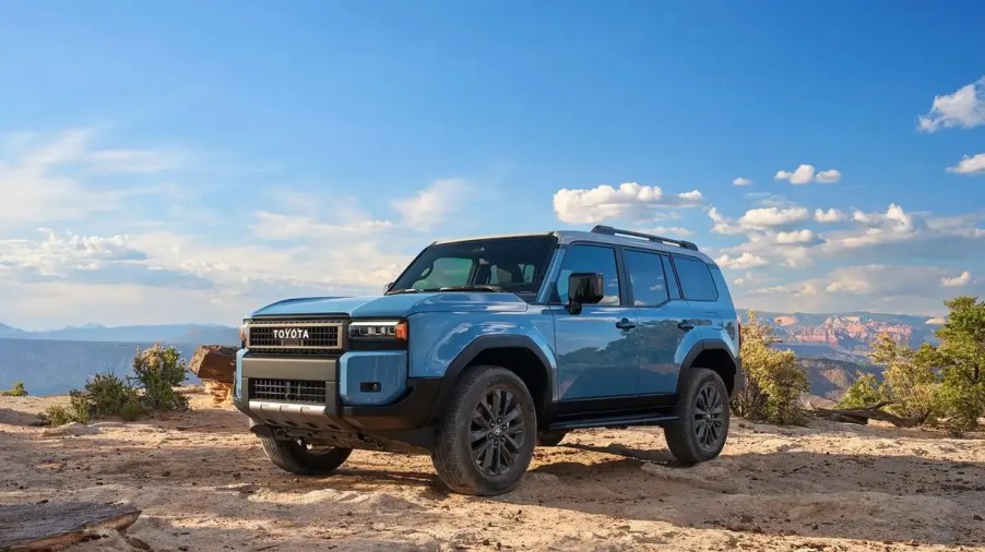 Blue 2024 Toyota Land Cruiser in open space