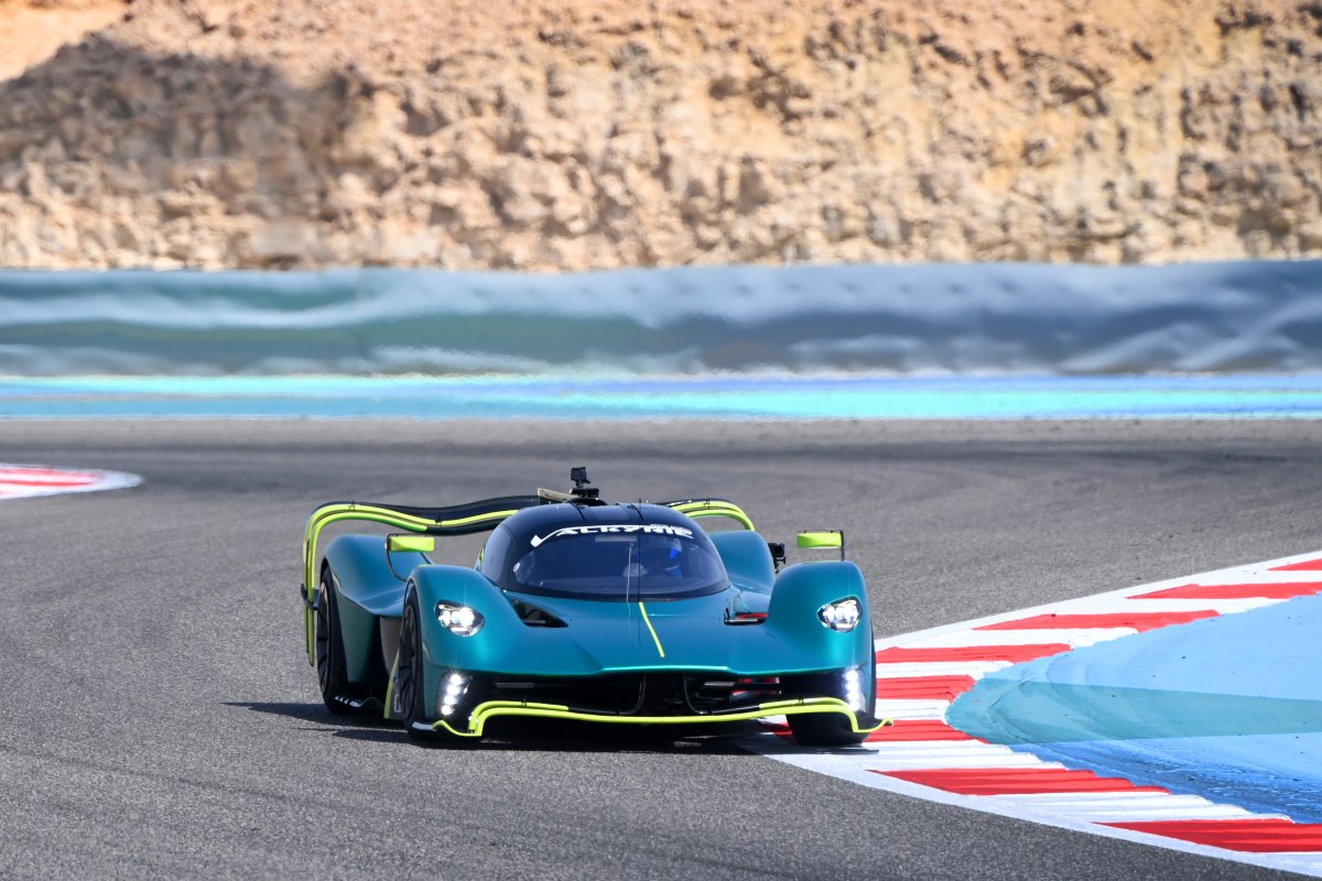 Aston Martin Valkyrie AMR Pro on a Formula 1 track