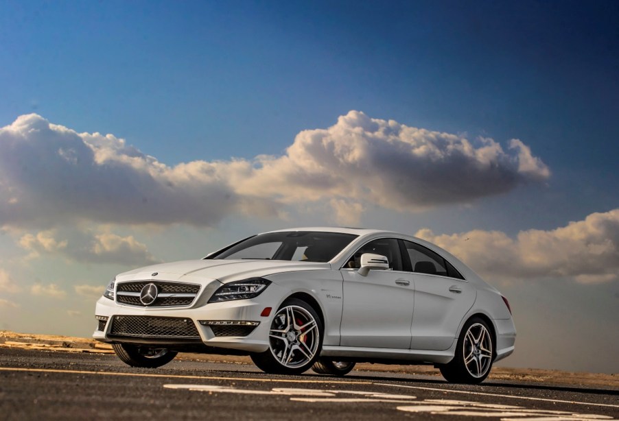 2014 Mercedes CLS63 AMG on blue sky background