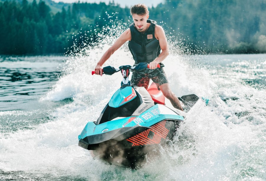 A Ski-Doo jet ski on the water