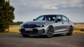 2024 BMW M340i in silver parked. A fully loaded 2024 BMW 3 Series adds a ton of luxury