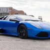 Rare manual transmission Lamborghini Murcielago LP-640 in Monterey Blue front 3/4 view