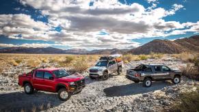 Nissan Frontier Hardbody Concept models parked in the desert