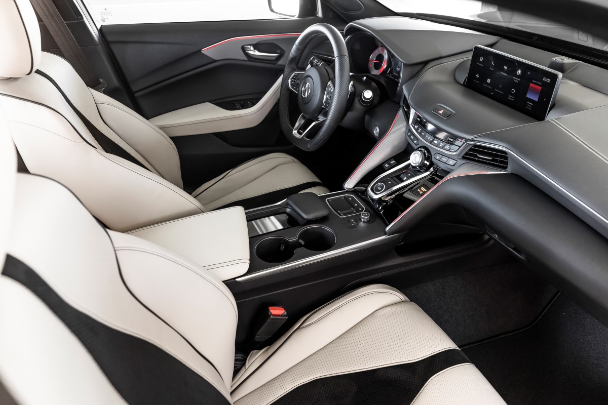 Acura TLX interior in white leatherette