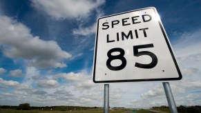 "Speed Limit 85" sign on the SH130 Tollway near Austin Texas.