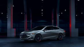 The 2024 Chevy Malibu LT Redline Edition midsize sedan model in Sterling Gray Metallic