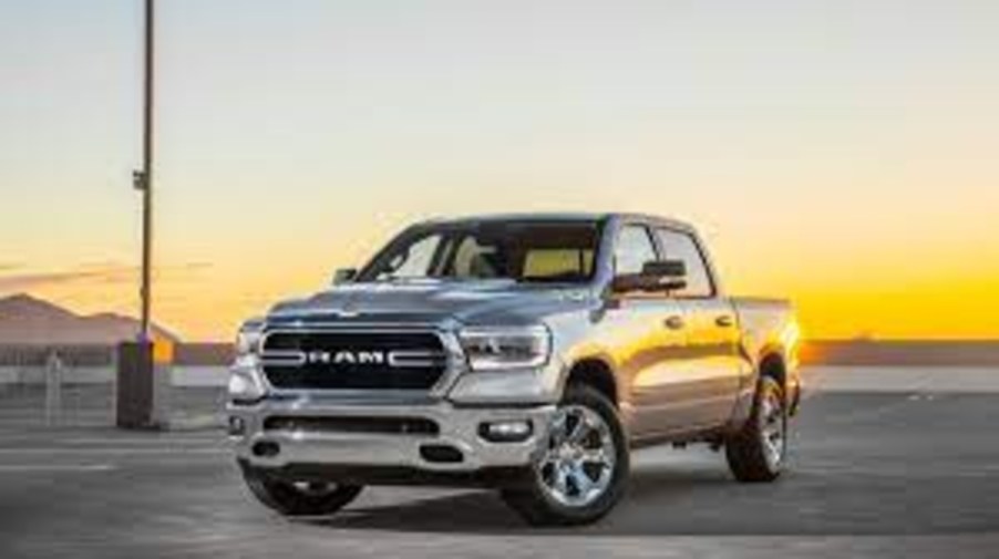 2020 Ram 1500 pickup truck at sunset