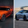 The 2024 Toyota GR Supra 40th Anniversary Edition (L) and 2024 Nissan Z NISMO (R) sports cars