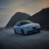 A 2024 Alfa Romeo Giulia Competizione compact executive car/sports sedan model in Moonlight Gray