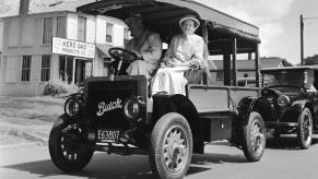 An old Buick truck being driven at the Hartford Automobile Club in 1955