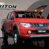 The new Mitsubishi Triton sport utility pickup truck model at the Gaikindo Indonesia International Auto Show