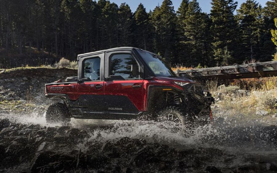 2024 Polaris Ranger XD 1500 Side-by-Side plowing through stream