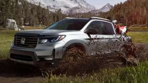 A Honda Ridgeline driving off road.