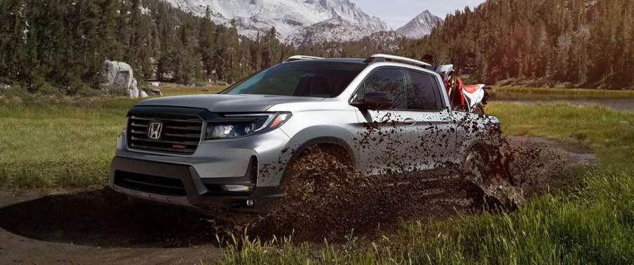 A Honda Ridgeline driving off road.