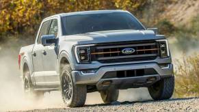 The 2023 Ford F-150 kicking up dirt