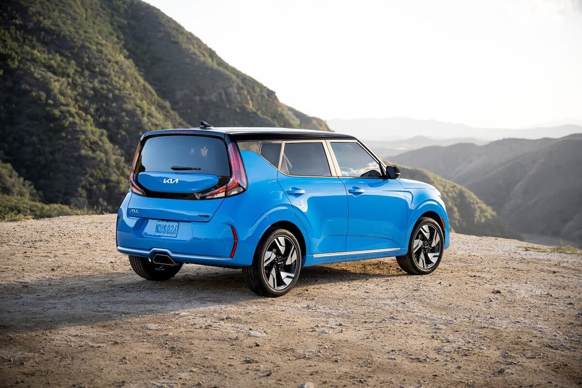 A rear view of the 2023 Kia Soul