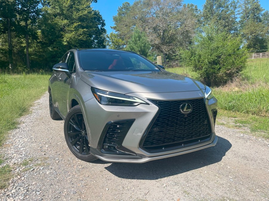 The 2023 Lexus 350 NX F Sport on a gravel road