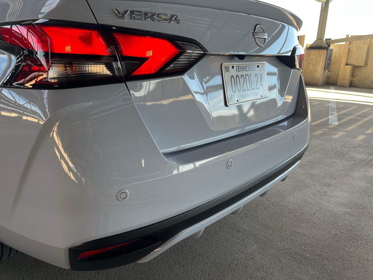 The rear parking sensors on the 2023 Nissan Versa